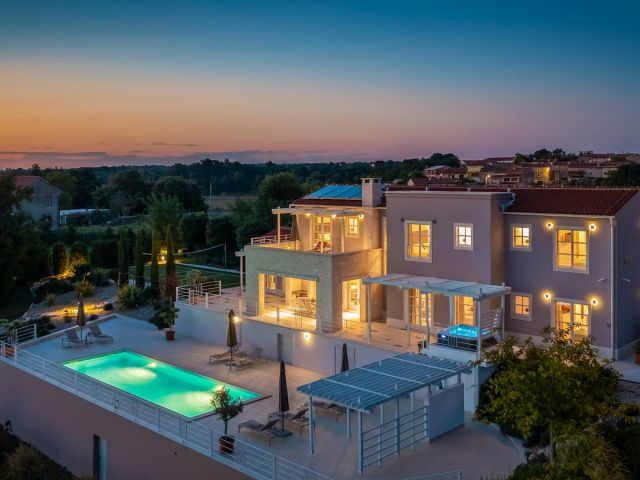 Luxurious modern villa with a pool and stunning views of the forest and vineyards for sale